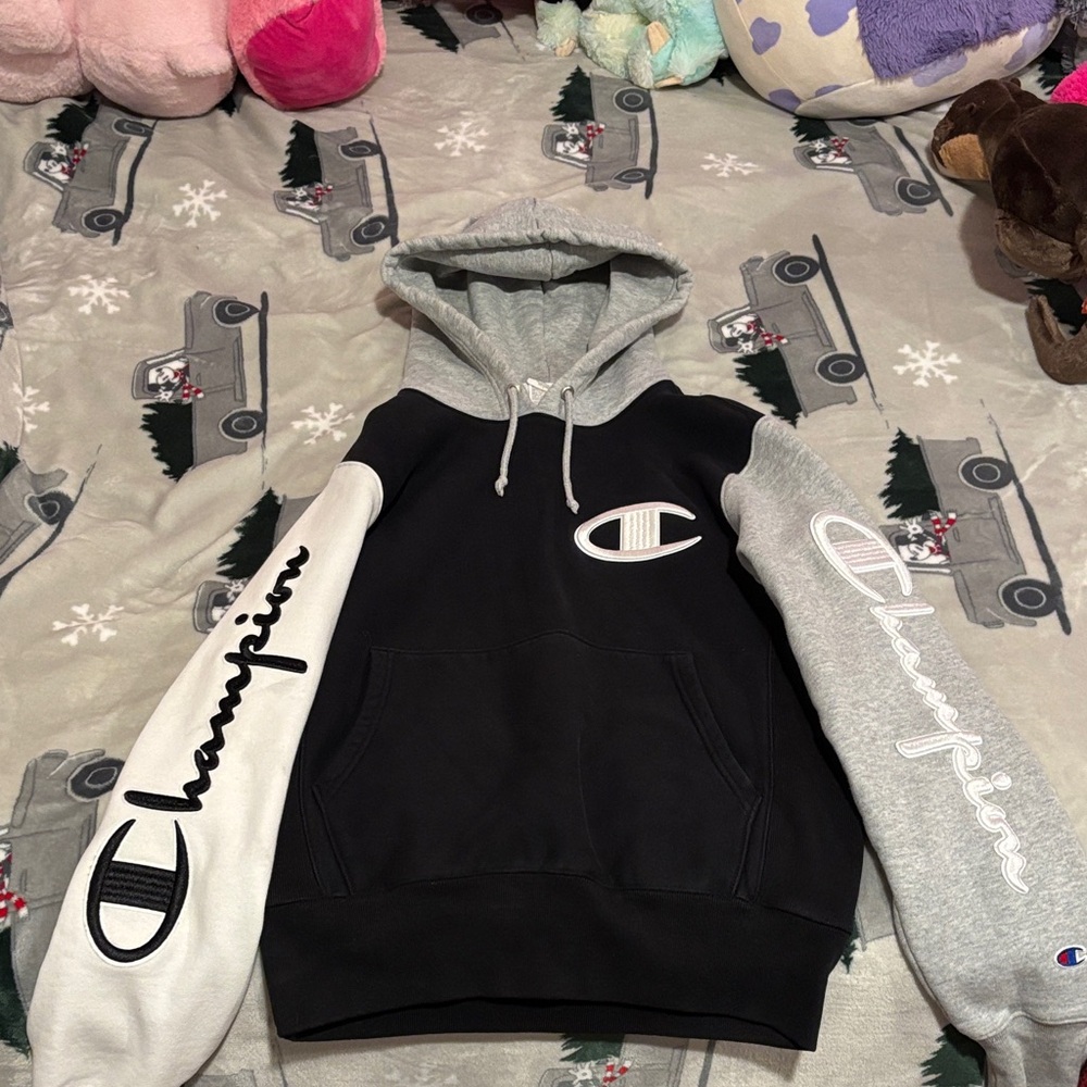 Champion Two-Tone Black and Gray Hoodie